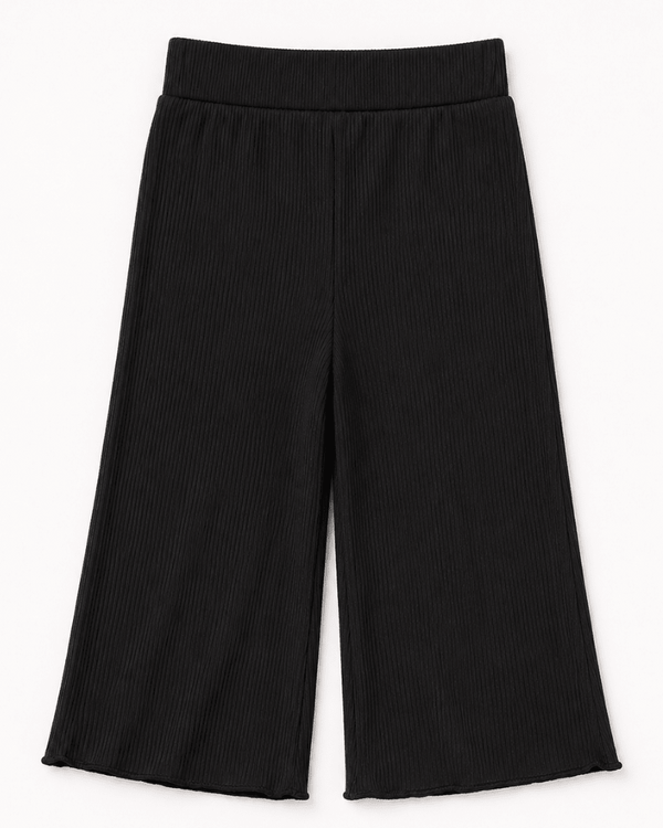 Rhea Ribbed Wide Leg Pants - Black product_type - Bailey's Blossoms