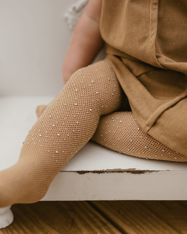 Rhinestone Fishnet Tights - Natural product_type - Bailey's Blossoms