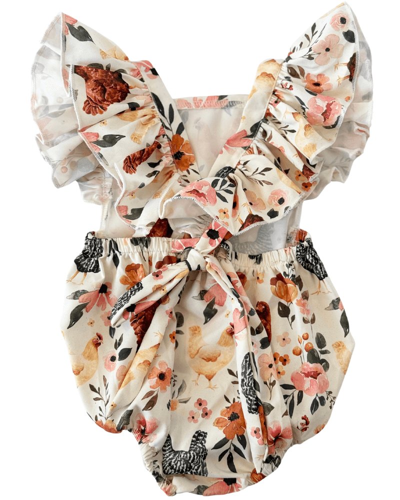 Shiloh Ruffle Back Romper - Chickens #product_type - Bailey's Blossoms