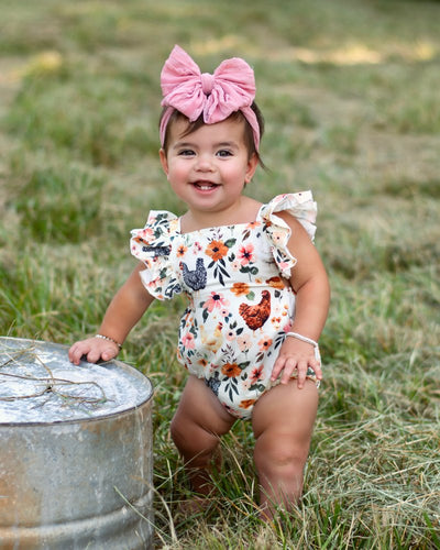 Shiloh Ruffle Back Romper - Chickens #product_type - Bailey's Blossoms