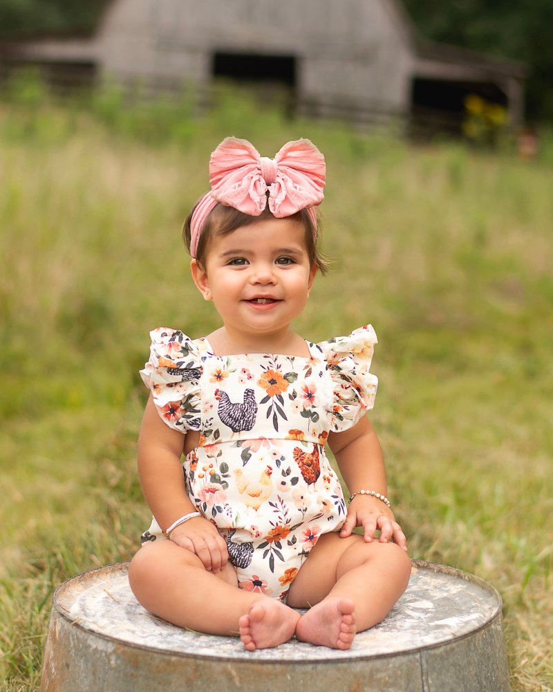 Shiloh Ruffle Back Romper - Chickens #product_type - Bailey's Blossoms