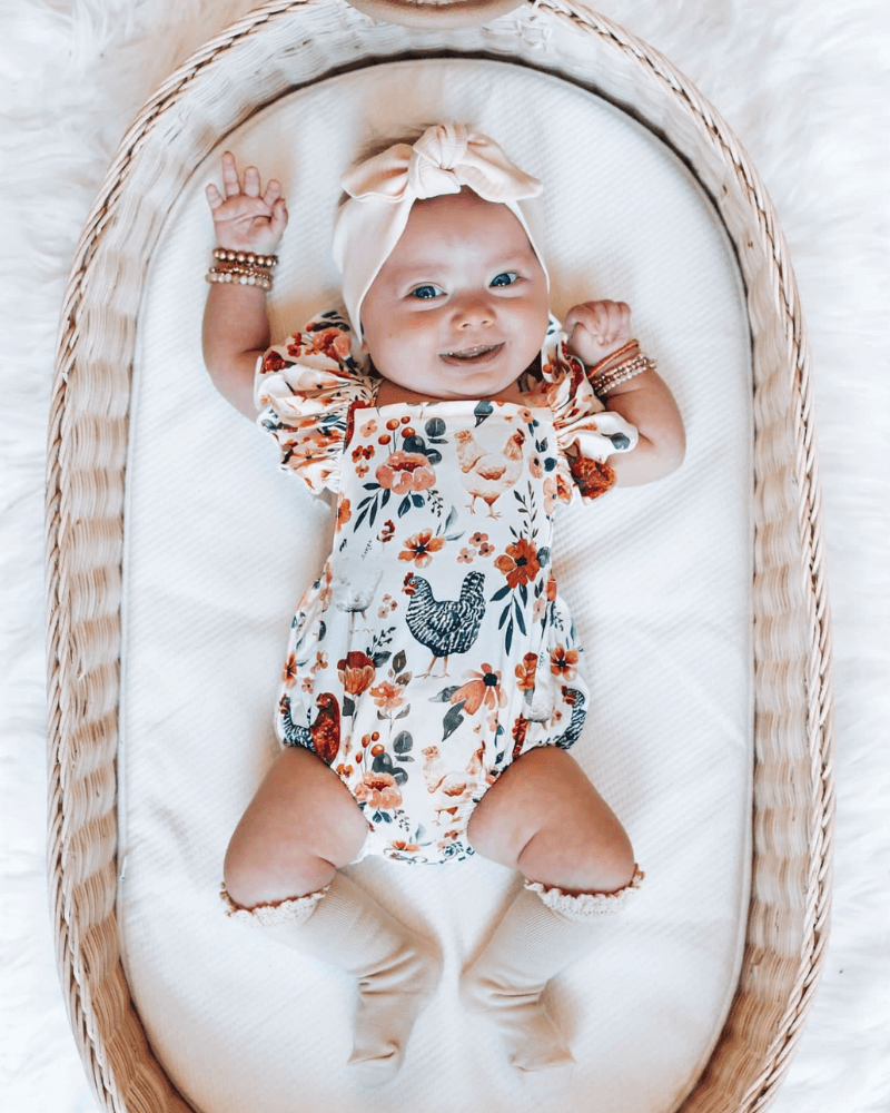 Shiloh Ruffle Back Romper - Chickens