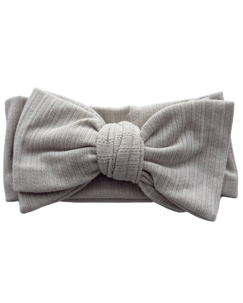 Skinny Knit Large Bow Headband - Ivory #product_type - Bailey's Blossoms