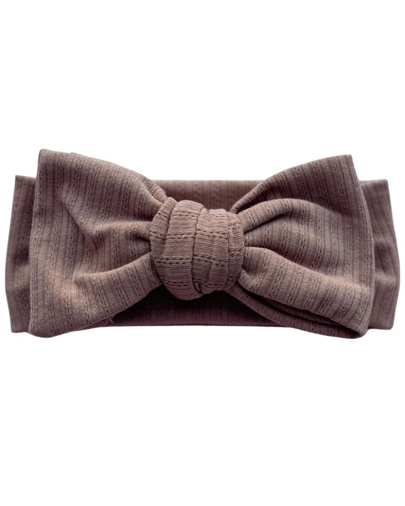 Skinny Knit Large Bow Headband - Mocha #product_type - Bailey's Blossoms