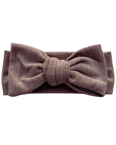Skinny Knit Large Bow Headband - Mocha #product_type - Bailey's Blossoms