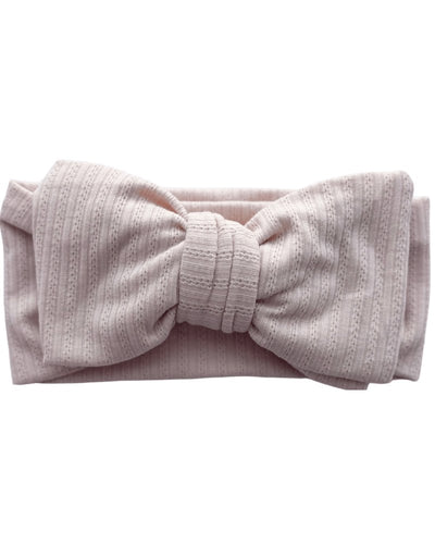 Skinny Knit Large Bow Headband - Shell #product_type - Bailey's Blossoms