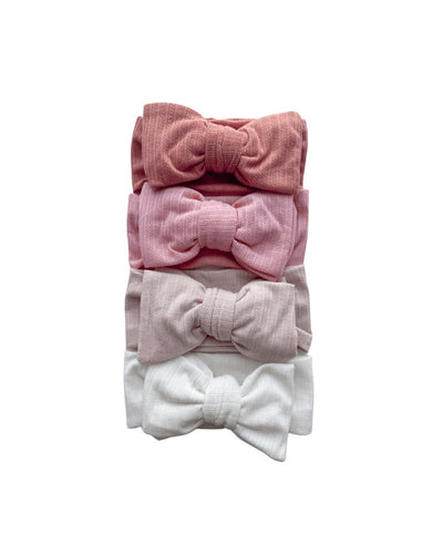 Skinny Knit Large Bow Headband - White #product_type - Bailey's Blossoms