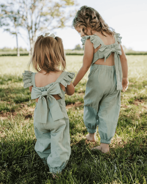 Sloane Bow-Back Jumpsuit - Soft Eucalyptus product_type - Bailey's Blossoms