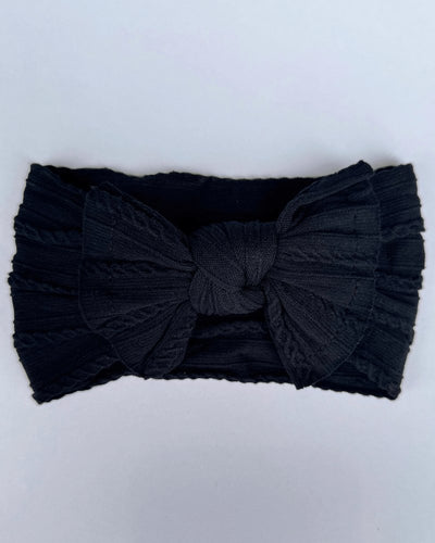 Solid Knit Nylon Headband - Black #product_type - Bailey's Blossoms