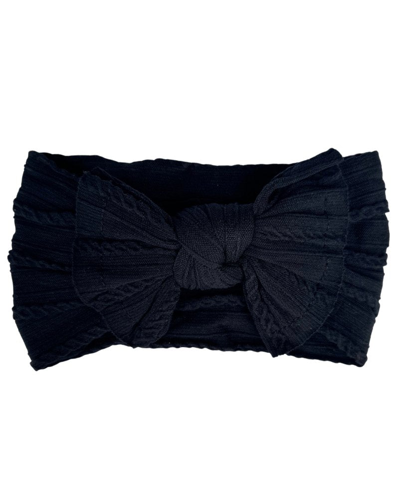Solid Knit Nylon Headband - Black #product_type - Bailey's Blossoms
