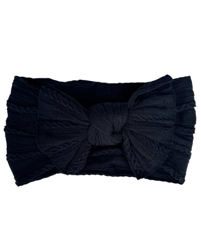 Solid Knit Nylon Headband - Black #product_type - Bailey's Blossoms