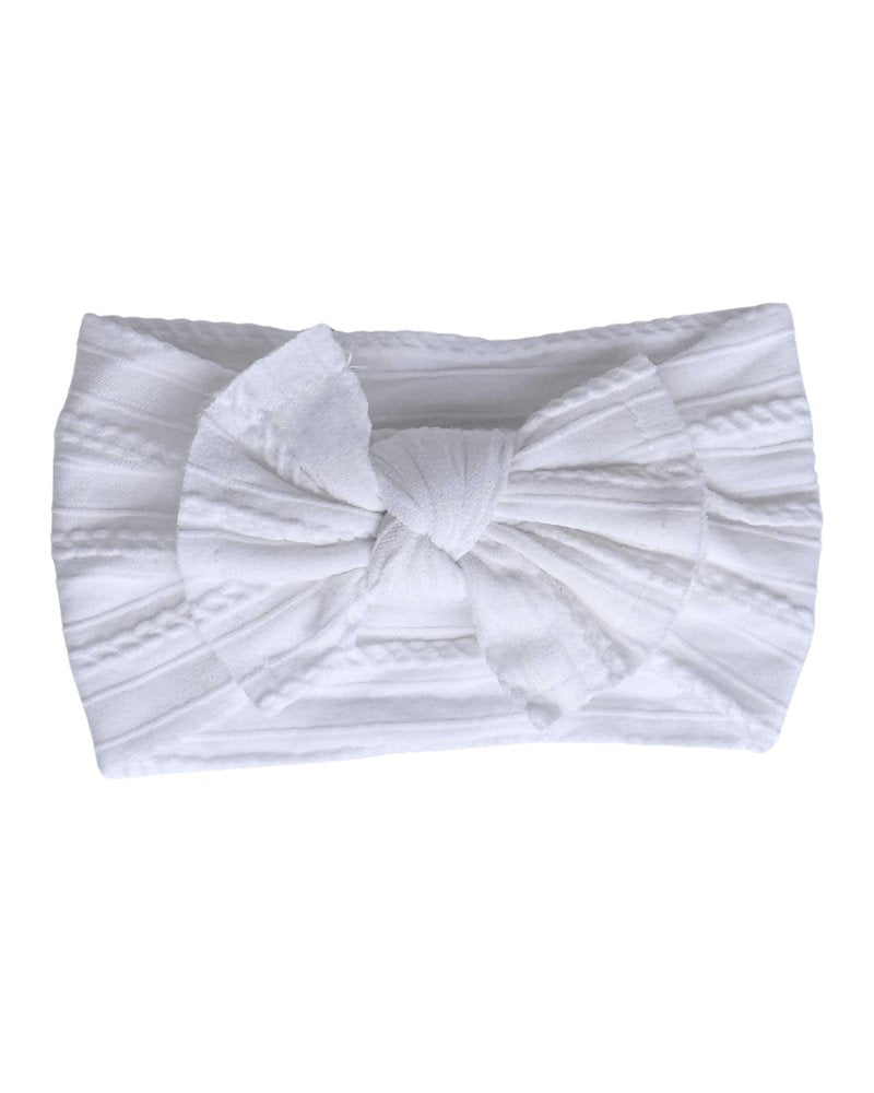 Solid Knit Nylon Headband - White #product_type - Bailey's Blossoms
