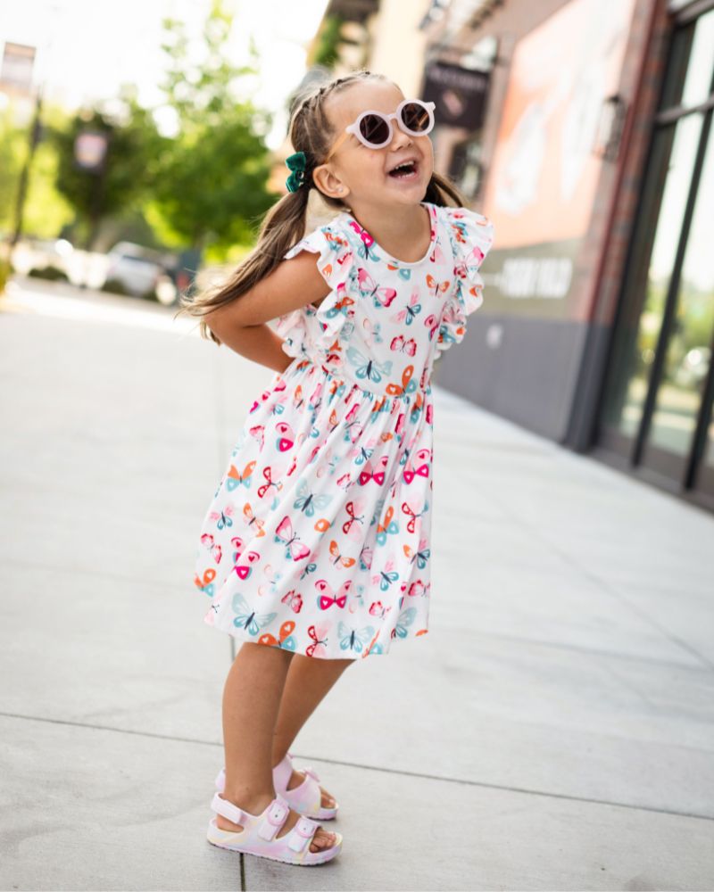 Zoey Ruffle Play Dress - Love Doodle Butterflies #product_type - Bailey's Blossoms