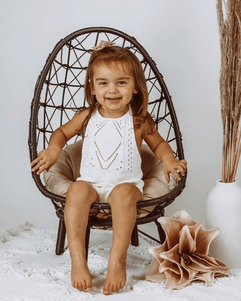 Drake Crochet Halter Romper - Gardenia 