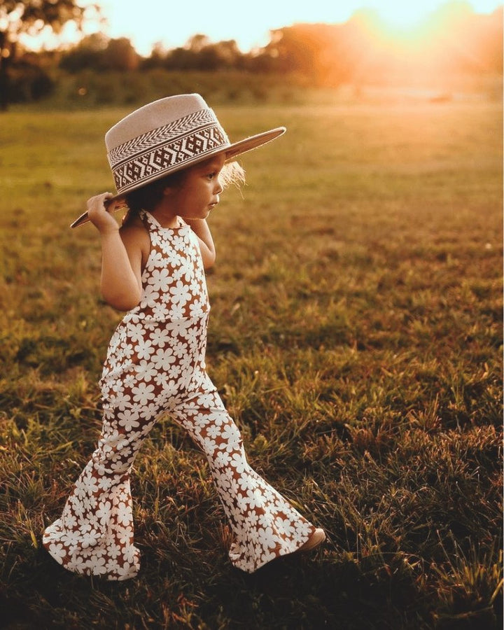 Andi Pleated Bell Bottom Jumpsuit - Flower Child 