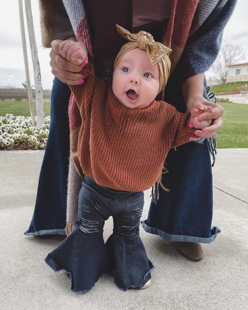 Barbie Pleated Denim Bell Bottoms - Dark Denim - Bailey's Blossoms