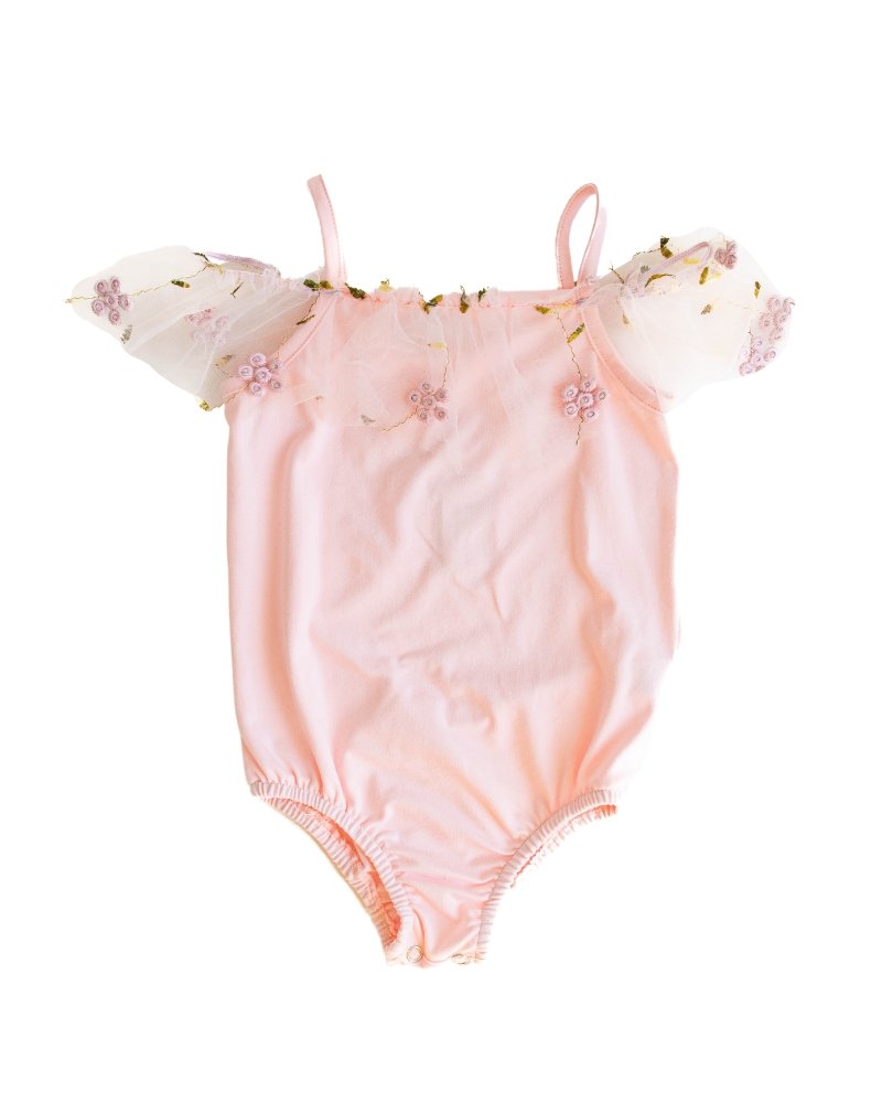 Bristol Applique Off Shoulder Leotard - Pink Swan #product_type - Bailey's Blossoms