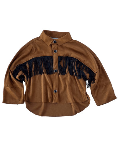 Chloe Suede with Fringe Shacket - Caramel #product_type - Bailey's Blossoms