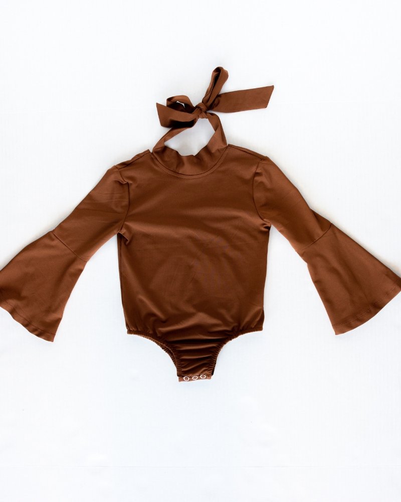 Clover Bell Sleeve Leotard - Rich Caramel #product_type - Bailey's Blossoms