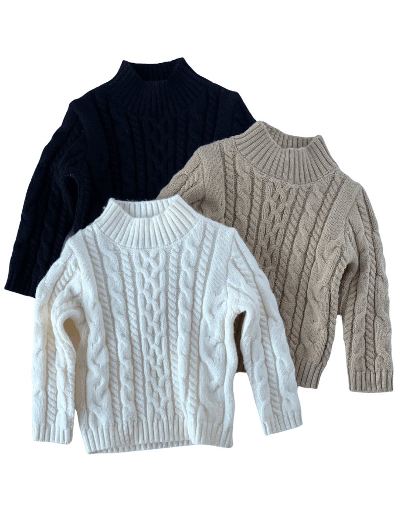 Dani Mockneck Cable Knit Sweater - Ivory #product_type - Bailey's Blossoms