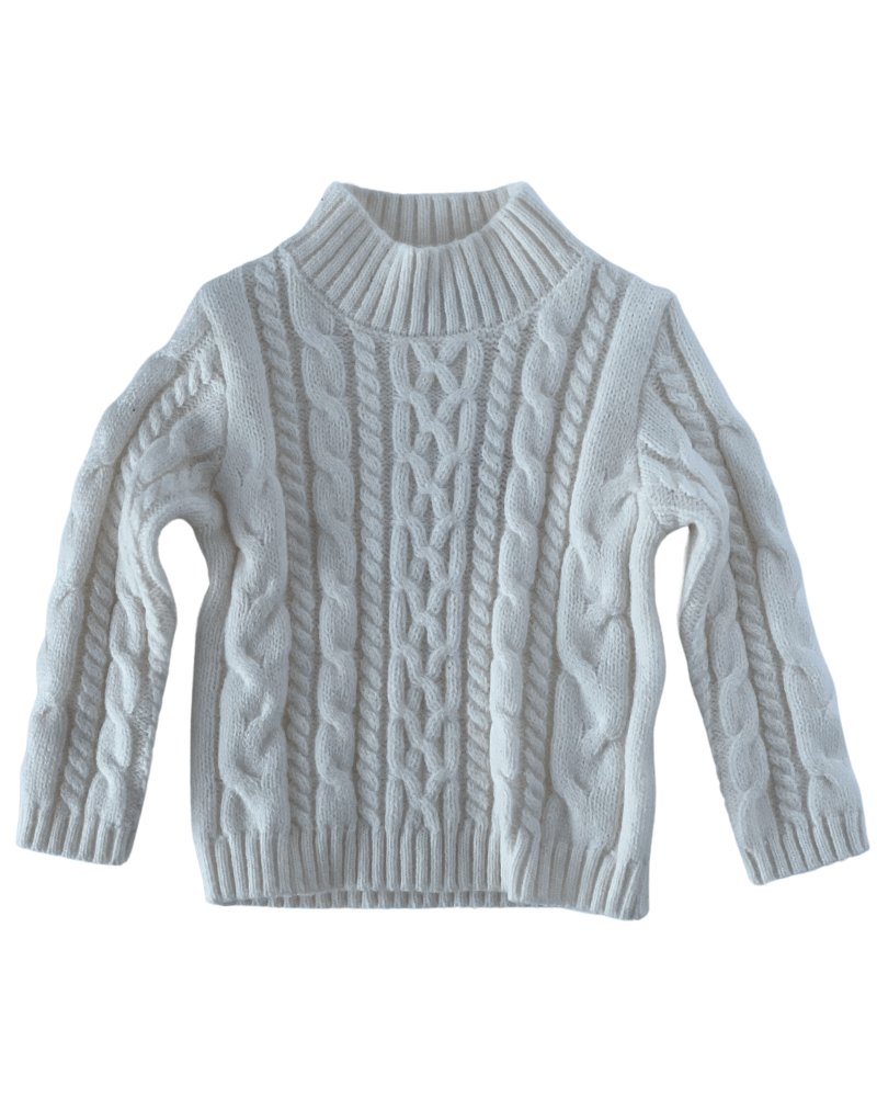 Dani Mockneck Cable Knit Sweater - Ivory #product_type - Bailey's Blossoms