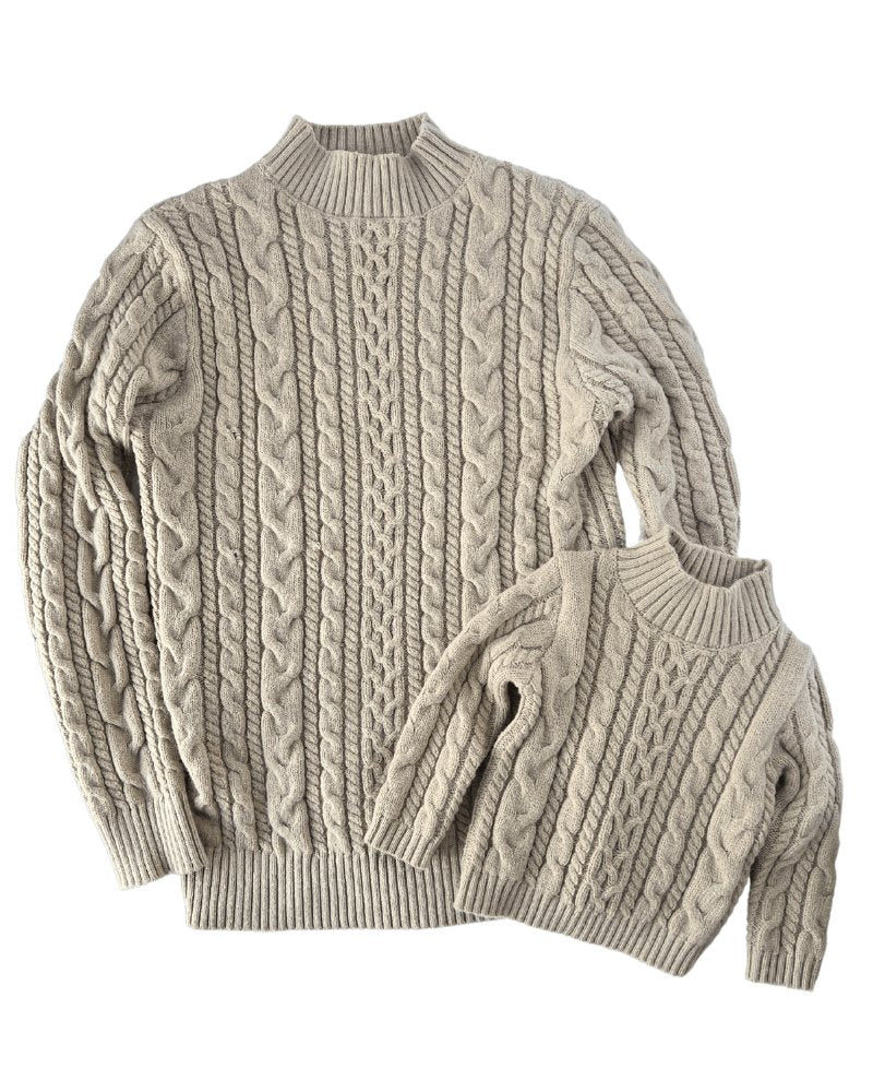 Dani Mockneck Cable Knit Sweater - Maple Sugar #product_type - Bailey's Blossoms