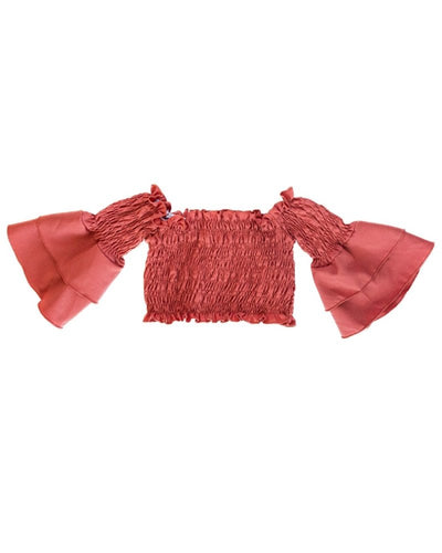 Darcy Smocked Bell Sleeve Top - Dusty Rose #product_type - Bailey's Blossoms
