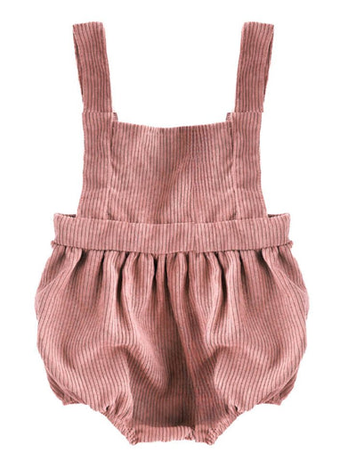 Dolly Suspender Bubble Romper - Dusty Rose Corduroy #product_type - Bailey's Blossoms