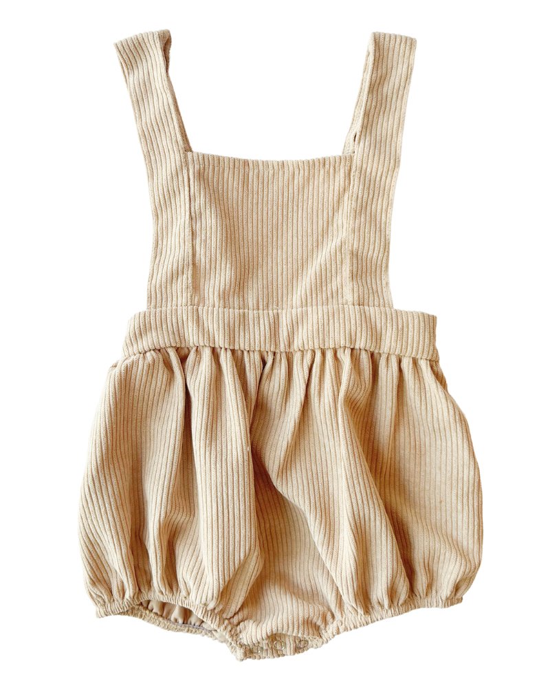 Dolly Suspender Bubble Romper - Sandrift Corduroy #product_type - Bailey's Blossoms