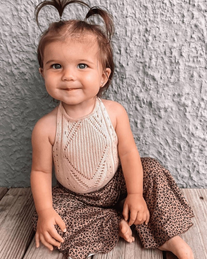 Drake Crochet Halter Romper - Vanilla Cream 