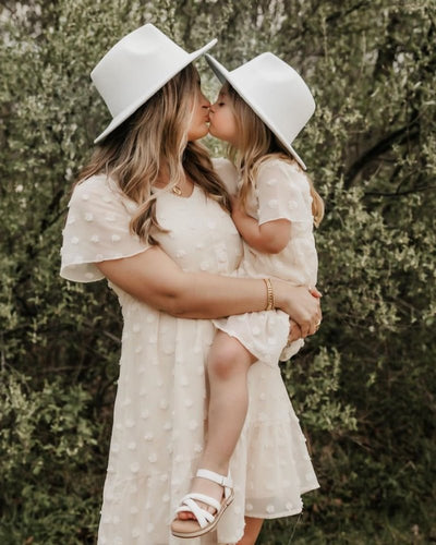 Eden Short Sleeve Dot Dress - Ivory #product_type - Bailey's Blossoms