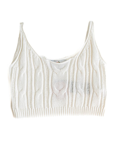 Ezra Cable Knit Tank - Ivory #product_type - Bailey's Blossoms