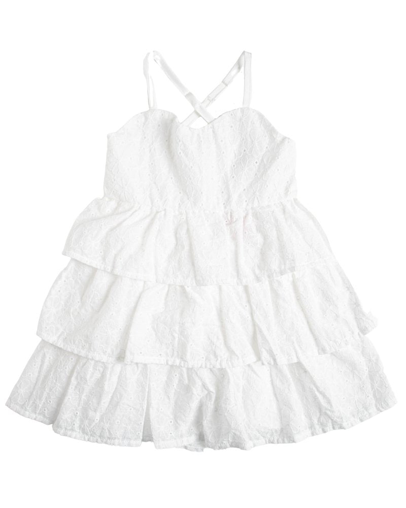 Finley Layered Mini Dress - White Eyelet #product_type - Bailey's Blossoms
