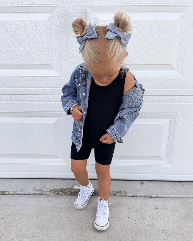 Gigi Bikeshort Romper - Black #product_type - Bailey's Blossoms