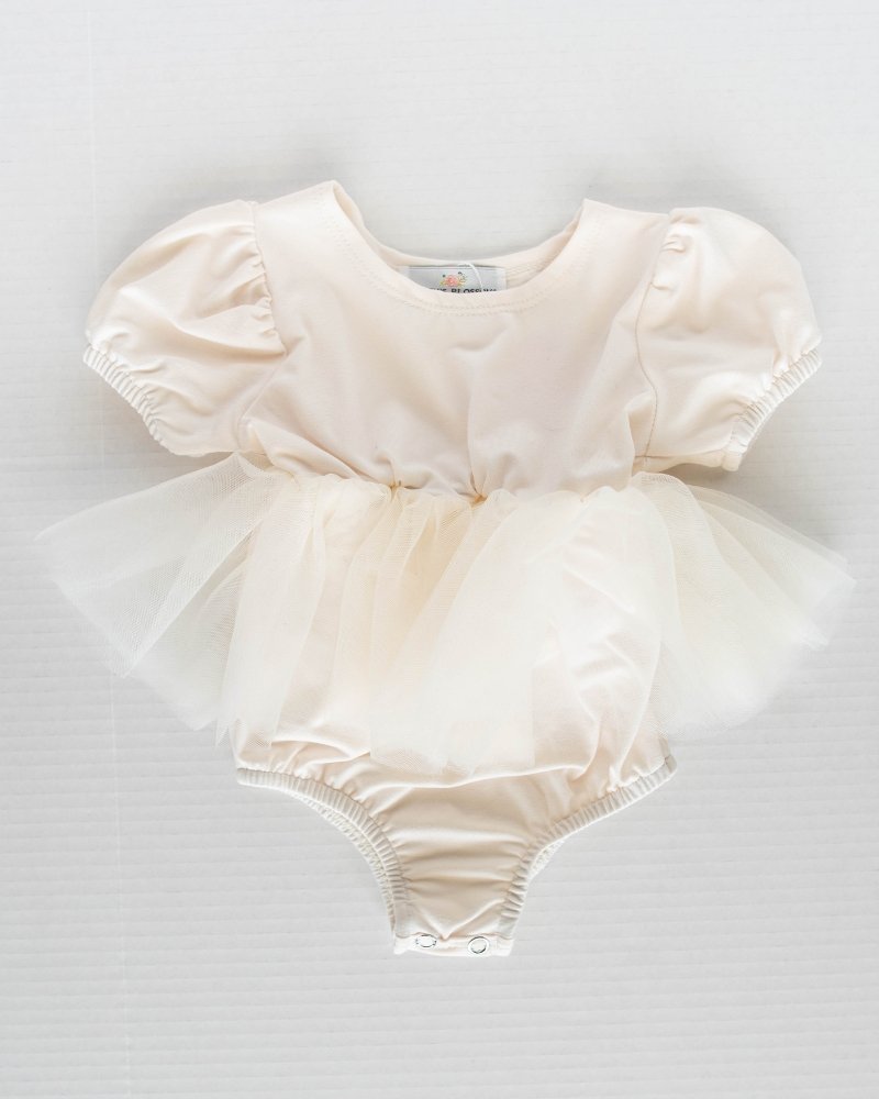 Kami Puff Sleeve Tutu Romper - Almond #product_type - Bailey's Blossoms