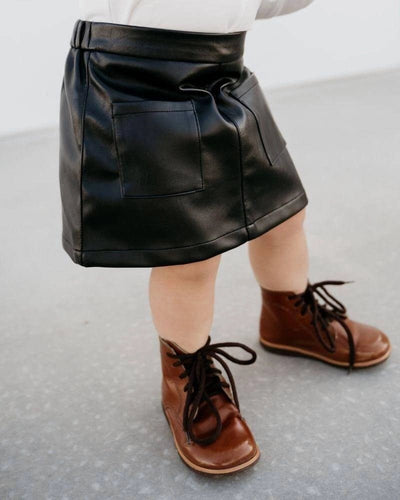 Katie Pocket Mini Skirt - Black Leather #product_type - Bailey's Blossoms