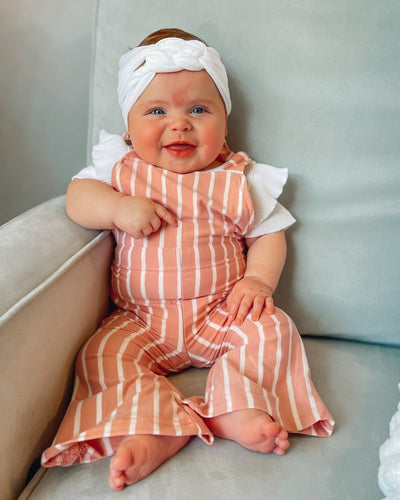 Kellyn Bell Bottom Suspender Jumpsuit - Mauve Stripe #product_type - Bailey's Blossoms