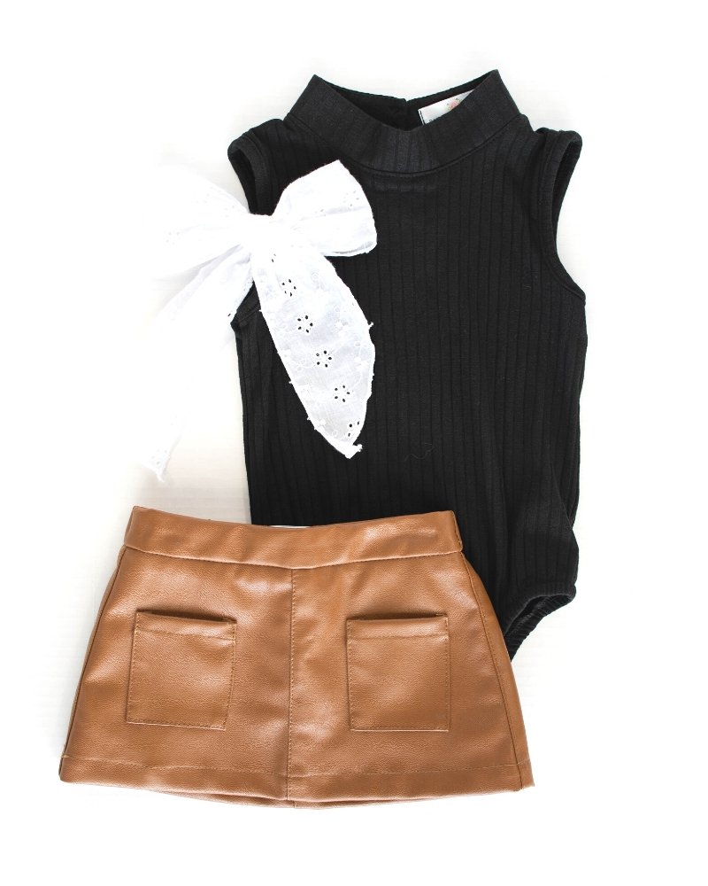 Kenli High Neck Ribbed Leotard - Black #product_type - Bailey's Blossoms