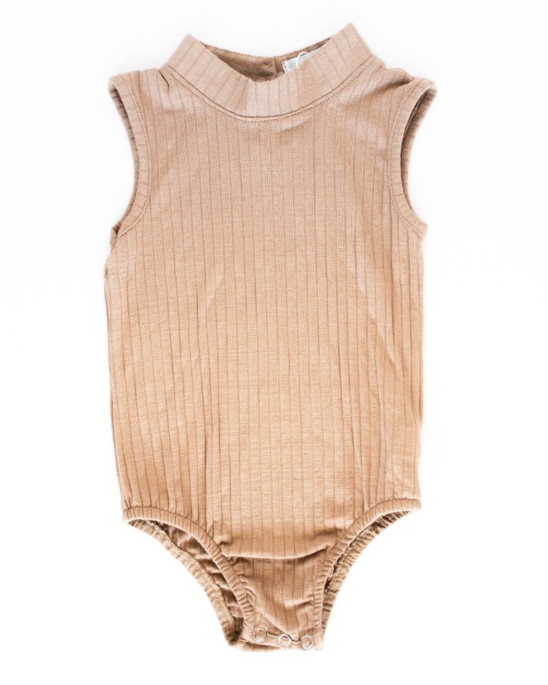 Kenli High Neck Ribbed Leotard - Maple Sugar #product_type - Bailey's Blossoms