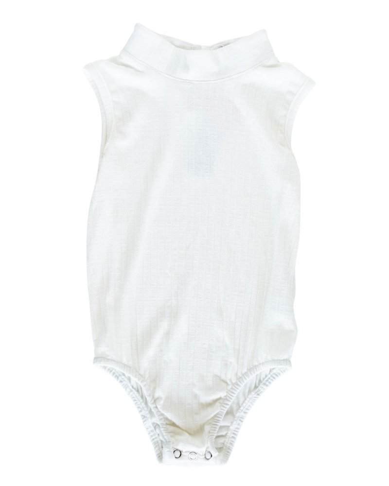 Kenli High Neck Ribbed Leotard - White #product_type - Bailey's Blossoms