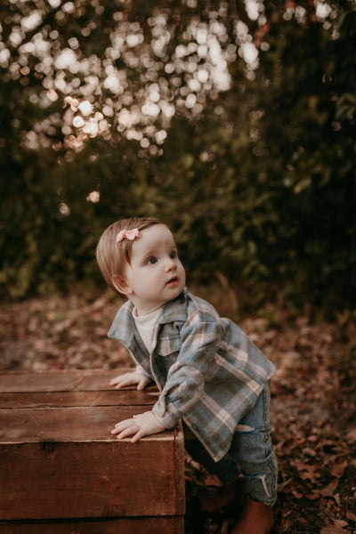 Kinsley Shirt Jacket - Blue Plaid Twill #product_type - Bailey's Blossoms