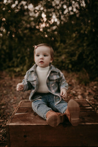 Kinsley Shirt Jacket - Blue Plaid Twill #product_type - Bailey's Blossoms