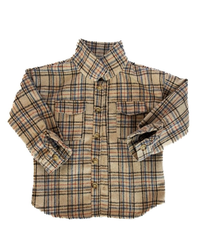 Kinsley Shirt Jacket - Camel Plaid Twill #product_type - Bailey's Blossoms