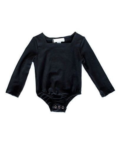 Lilith Square Neck Long Sleeve Leotard - Black #product_type - Bailey's Blossoms