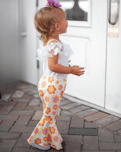 Lina Pleated Bell Bottoms - Far Out Floral #product_type - Bailey's Blossoms