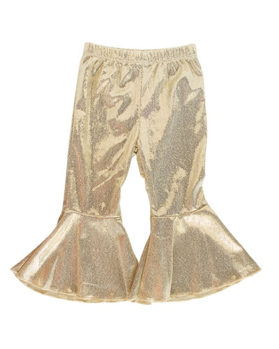 Lina Pleated Bell Bottoms - Time-To-Shine Gold #product_type - Bailey's Blossoms