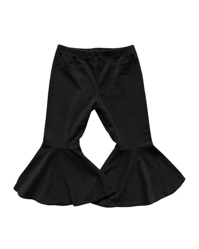 Lina Pleated Velour Bell Bottoms - Black #product_type - Bailey's Blossoms
