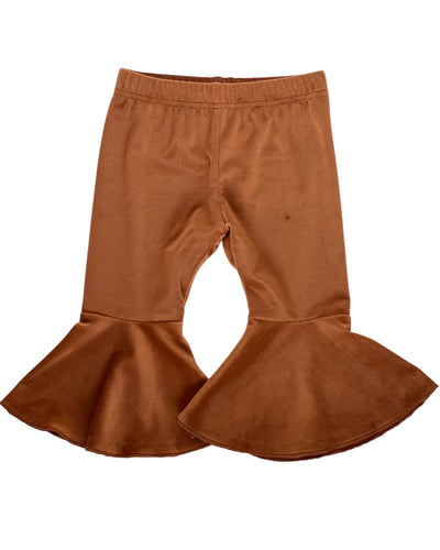 Lina Pleated Velour Bell Bottoms - Chocolate Mocha #product_type - Bailey's Blossoms