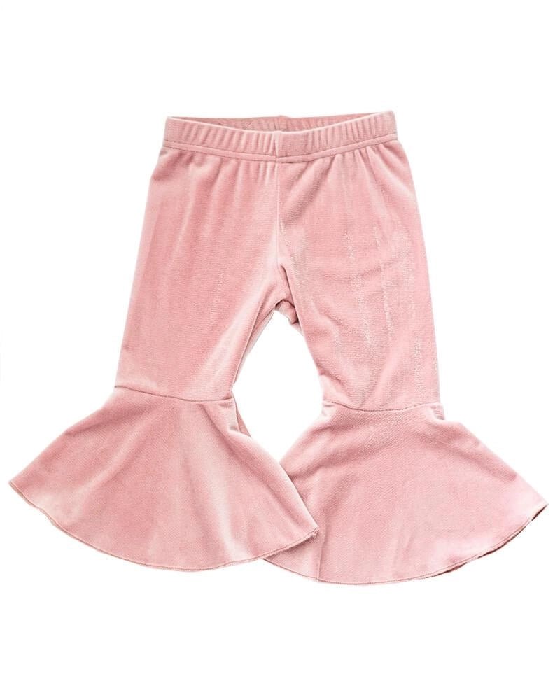 Lina Pleated Velour Bell Bottoms - Lollipop Pink #product_type - Bailey's Blossoms