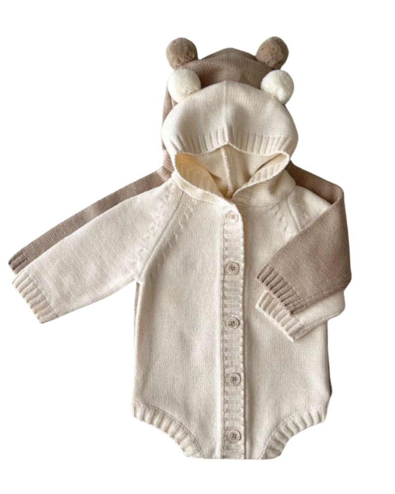 Little Lettie Teddy Bear Romper - Ivory #product_type - Bailey's Blossoms